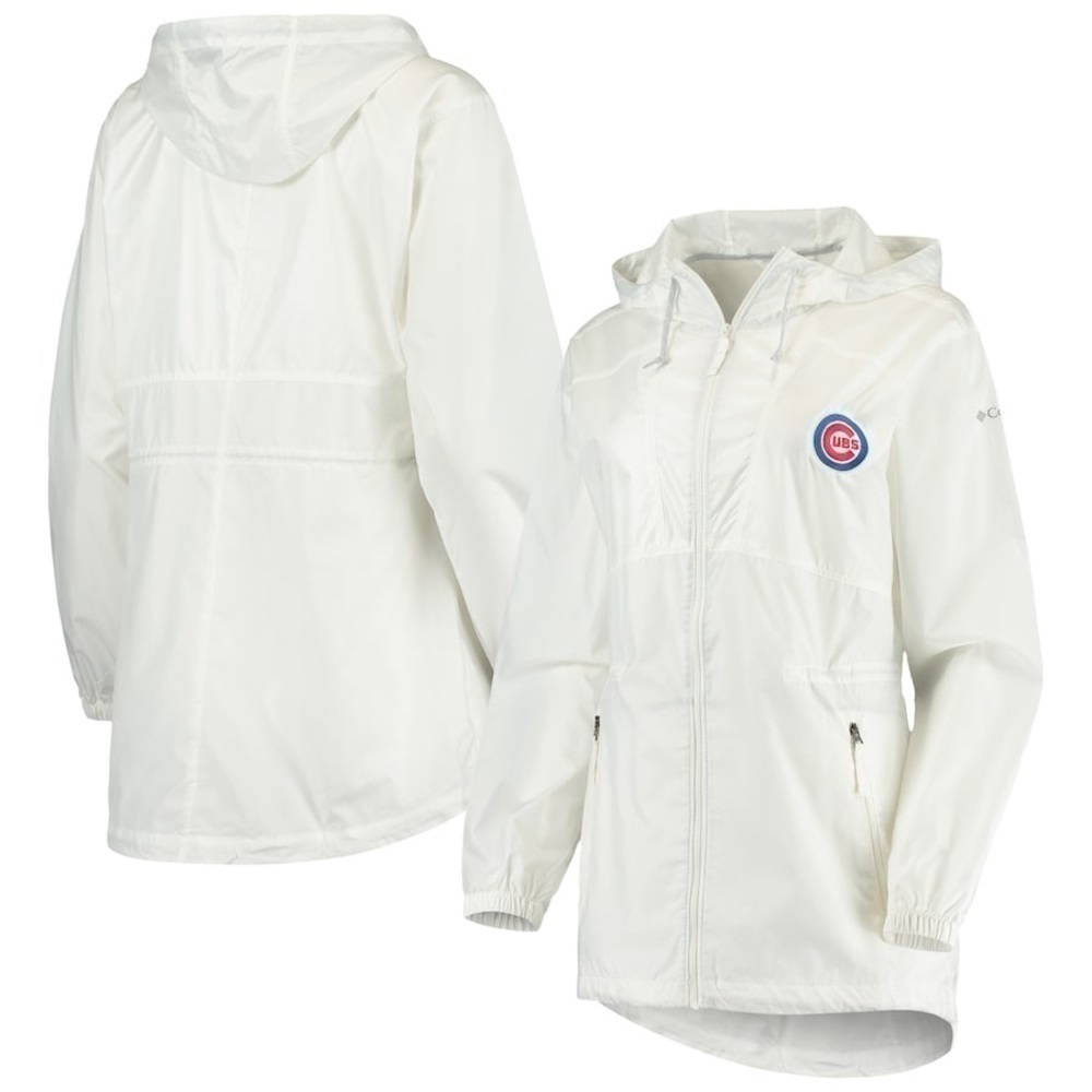 CHICAGO Cubs Columbia White Flashback Full-Zip Windbreaker Hoodie Jacket Sz‎ S